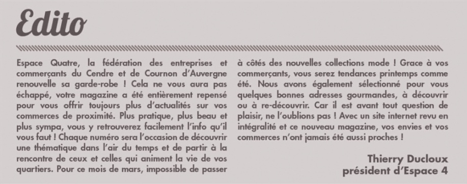 Espace quatre MAG 4 - Avril 2013